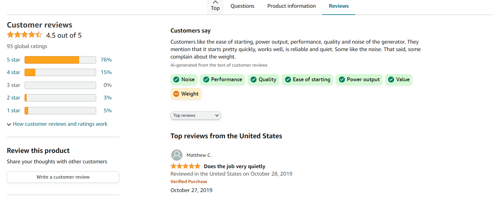 4.5/5 is the total customer rating on Amazon