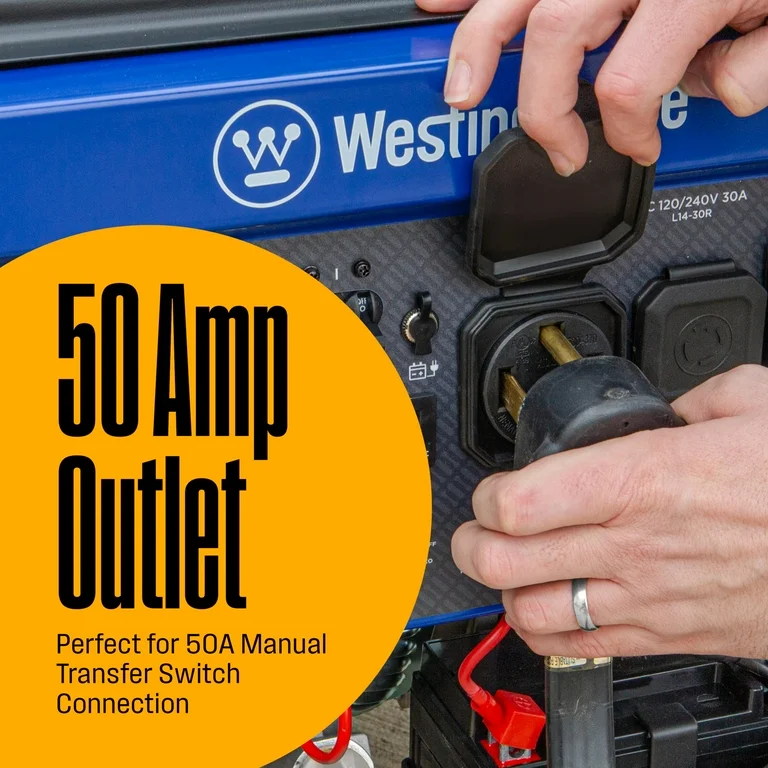 Portable generators with 50 amp outlets have a powerful capacity of up to 10kW/12kW or more